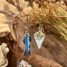 Load image into Gallery viewer, Fish And Chip Hook Earrings - Natural Cork Jewellery - Incorknito Designs
