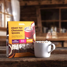 Load image into Gallery viewer, Mixed Hot Chocolate Spoon Gift Set - 3 Spoons - Caramel / Rocky Road / Milk Chocolate - GNAW Chocolate
