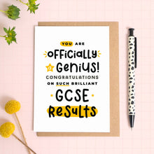 Load image into Gallery viewer, GCSE Genius Exam Results Card - Exam Congratulations - Joanne Hawker
