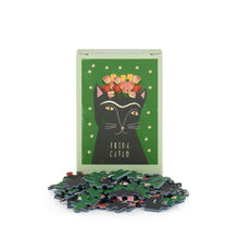 Load image into Gallery viewer, Mini Jigsaw Puzzle Frida Catlo - 99 Piece Mini Jigsaw Puzzle - Cat Puns - Happily Puzzles
