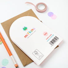 Load image into Gallery viewer, Greetings Card - Whimsical Bear Hugs Birthday Card with Rainbow and Flowers - Mifkins
