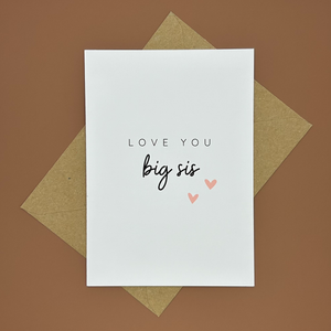 Love You Big Sis Greeting Card Sister Greetings Card -  Swale Studios