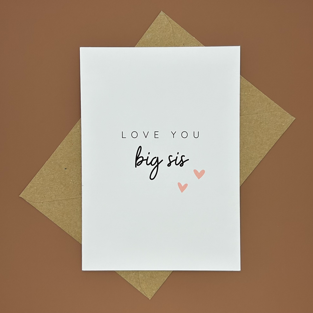 Love You Big Sis Greeting Card Sister Greetings Card -  Swale Studios