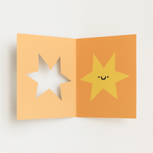 Load image into Gallery viewer, Greeting Card - Die Cut Happy Star - Congratulations / Well Done /Graduation - Rumble Cards
