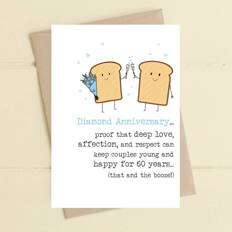 Diamond Anniversary - 60 Years - 60th Wedding Anniversary Card - Dandelion Stationery