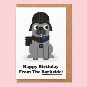 Happy Birthday From The Barkside - Star Wars Birthday Card - Studio Boketto