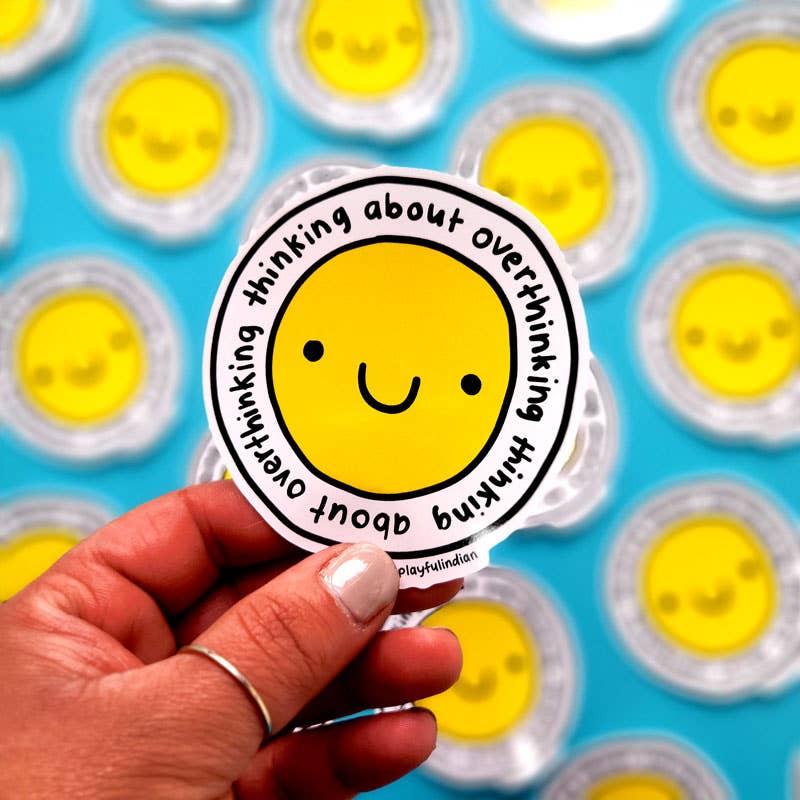 Thinking About Overthinking Vinyl Sticker - The Playful Indian