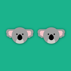 Wooden Stud Earrings - Koala - Munchquin