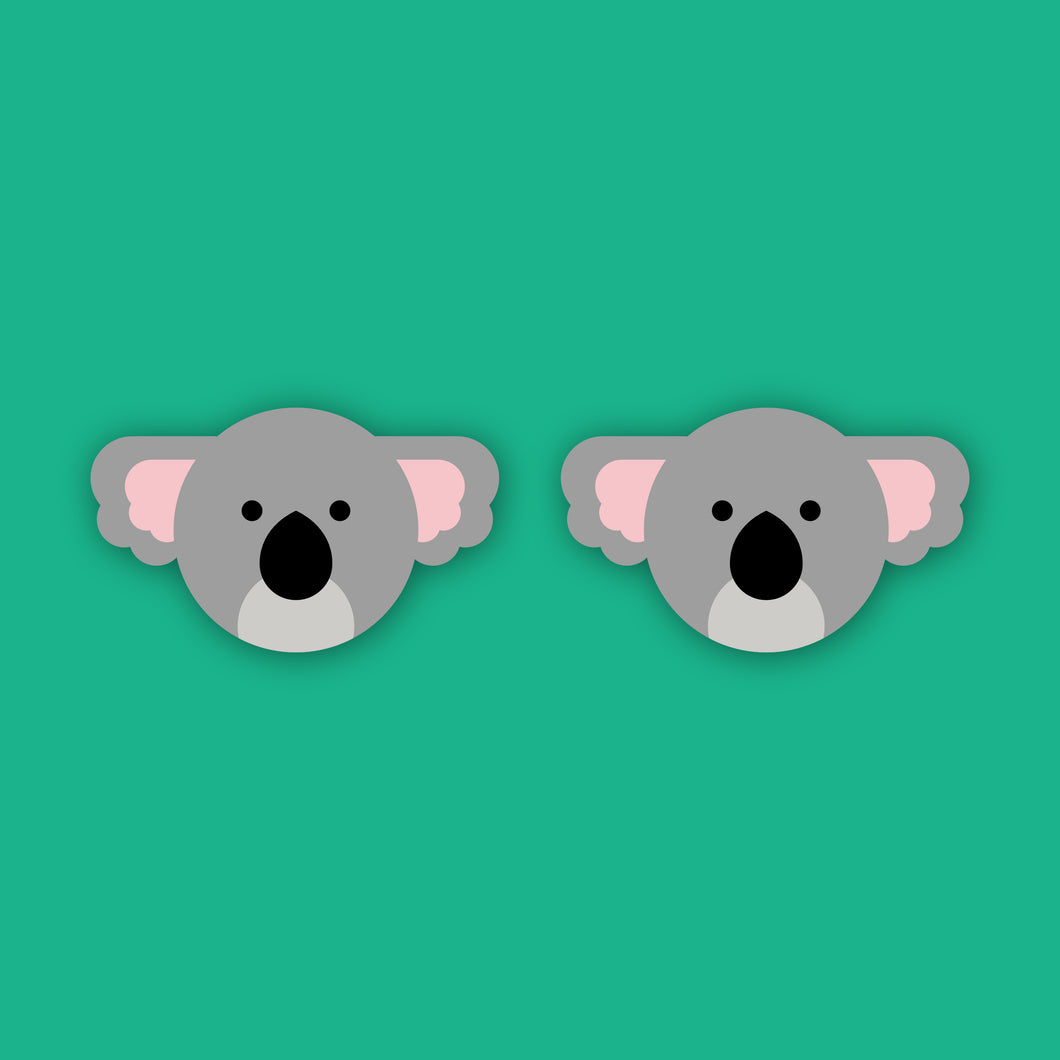 Wooden Stud Earrings - Koala - Munchquin