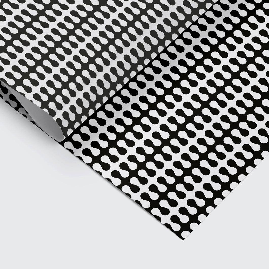 Trippy Monochrome Gift Wrap - Stylish Wrapping Paper - Studio Boketto