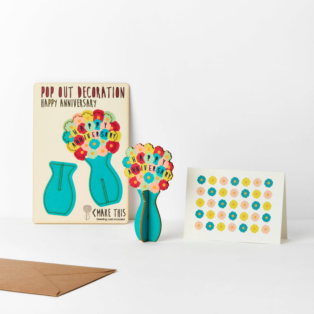Happy Anniversary Card - Wooden Pop Out Card and Decoration - Card and gift in one - Anniversary - The Pop Out Card Company
