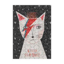 Load image into Gallery viewer, Mini Jigsaw - Kitty Stardust - 99 Piece Mini Cat Jigsaw Puzzle - David Bowie - Cat Puns - Happily Puzzles
