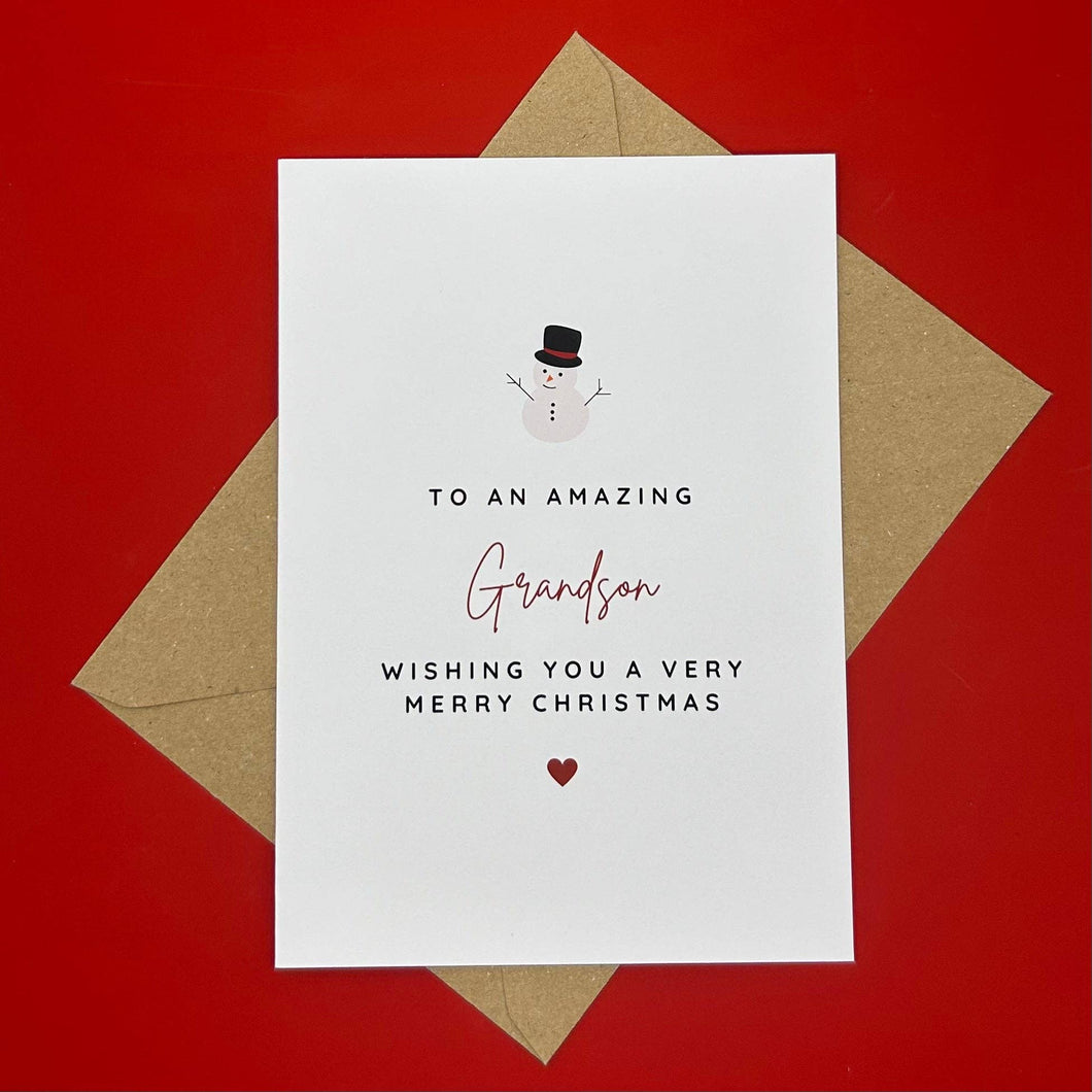 Grandson Christmas Card - To an Amazing Grandson - Swale Studios