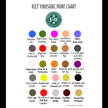 Load image into Gallery viewer, Tea Towel - The Reet Yorkshire Paint Chart - Funny Yorkshire Gifts - The Hutch.
