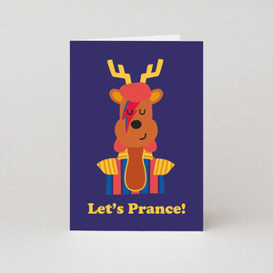 Let’s Prance - David Bowie Christmas Card - Studio Boketto - Reindeer - Christmas Puns