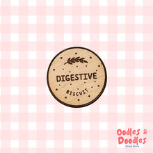 Load image into Gallery viewer, Wooden Pin - Digestive Biscuit Wooden Pin Badge - Oodles &amp; Doodles
