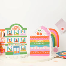 Load image into Gallery viewer, Greetings Card - Rainbow Sprinkle Cake - Die Cut Luxury Birthday Card For Kids - Mifkins
