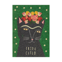 Load image into Gallery viewer, Mini Jigsaw Puzzle Frida Catlo - 99 Piece Mini Jigsaw Puzzle - Cat Puns - Happily Puzzles
