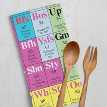 Load image into Gallery viewer, Tea Towel - The Periodic Table of Swearing - Brainbox Candy - Sweary Stuff
