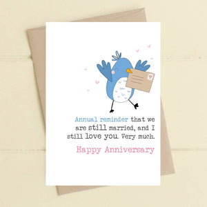 Our Anniversary - Wedding Anniversary Annual Reminder - Greetings Card - Dandelion Stationery