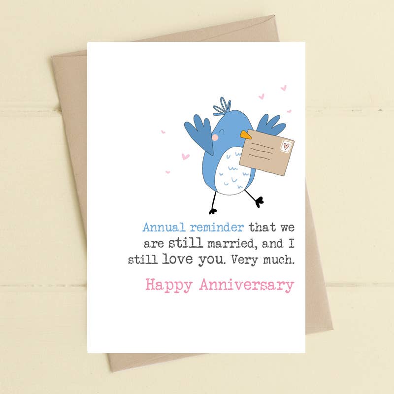 Our Anniversary - Wedding Anniversary Annual Reminder - Greetings Card - Dandelion Stationery