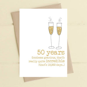 Golden Wedding Card  - 50 Years - 50th Wedding Anniversary - Dandelion Stationery - Greetings Card