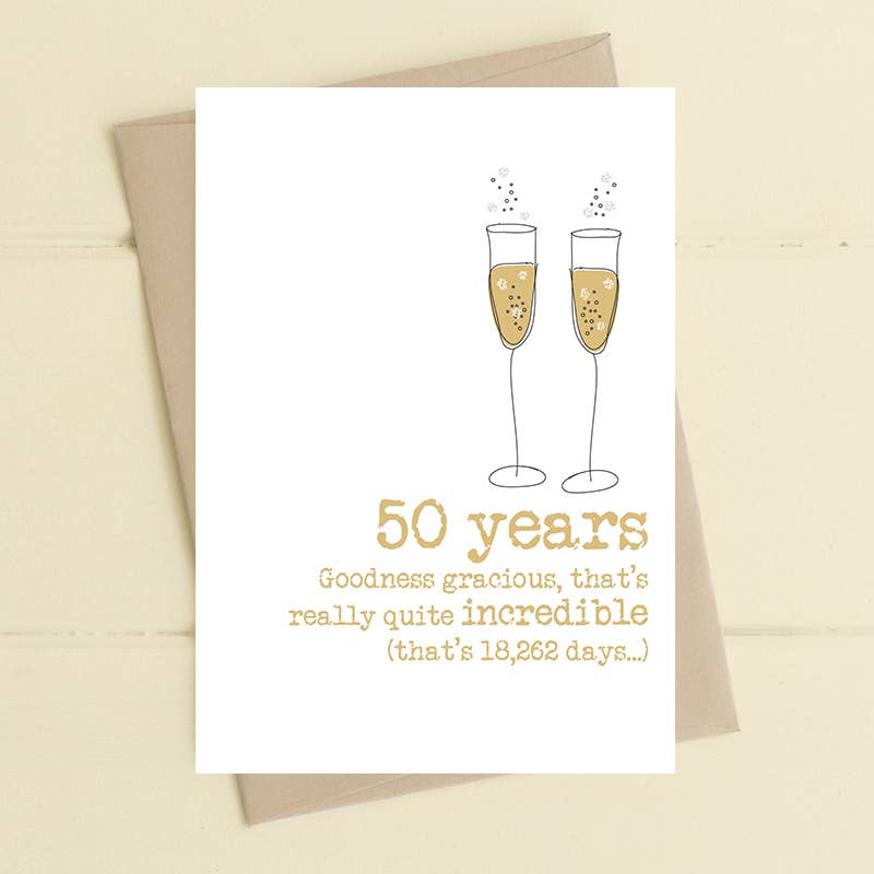 Golden Wedding Card  - 50 Years - 50th Wedding Anniversary - Dandelion Stationery - Greetings Card