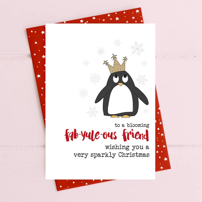 Christmas Greetings Card - Fab-Yule-Ous Friend - Dandelion Stationery