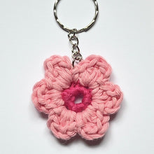 Load image into Gallery viewer, Crocheted Flower Keyring - Lots of Colours - Robins and Rainbows
