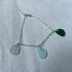 Sea Glass Bracelet - Sterling Silver - various colours - Fayth Seaglass