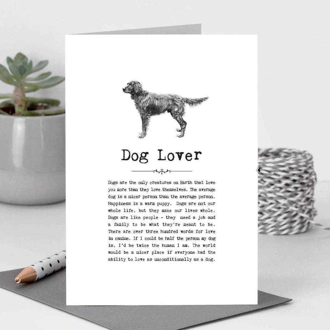 Dog Lover Card - Dog lovers greetings card - Coulson Macleod