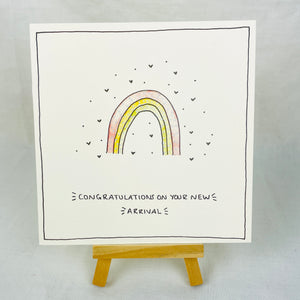 Congratulations on your New Arrival - New Baby - Hand Finished Greetings Card - Musker-Sherwood Designs