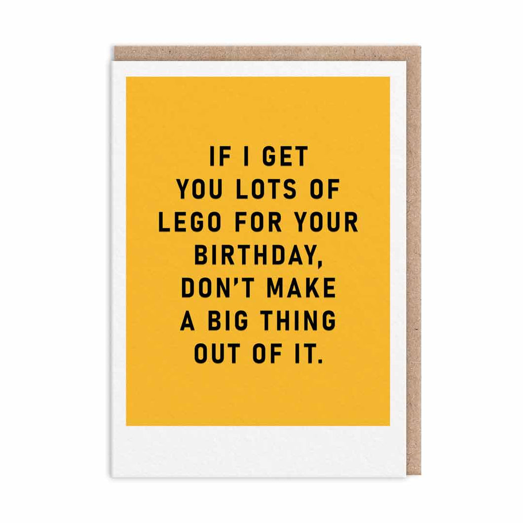 Greetings Card - If I Get You Lots Of Lego.... - Birthday Card - OHHDeer