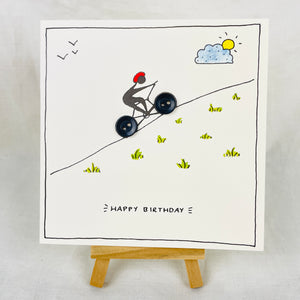 Happy Birthday - Button Bike Card - Cycling - Musker-Sherwood Designs