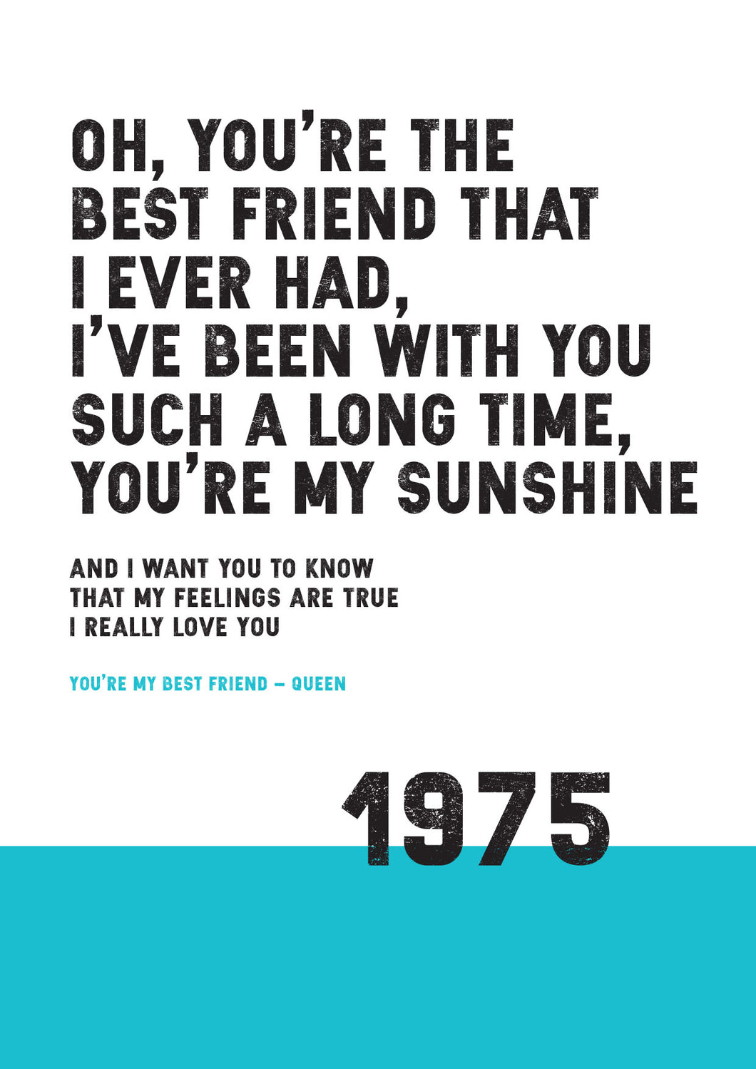 Song Lyrics Print - You're My Best Friend - Queen - JAM Artworks