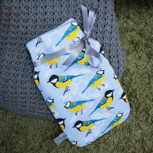 Hot Water Bottle - Blue Tit Print - The Owlery