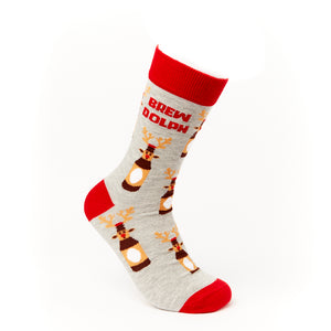 Brewdolph Christmas Socks - Unisex socks - Urban Eccentric - Christmas Rudolph Pun Socks
