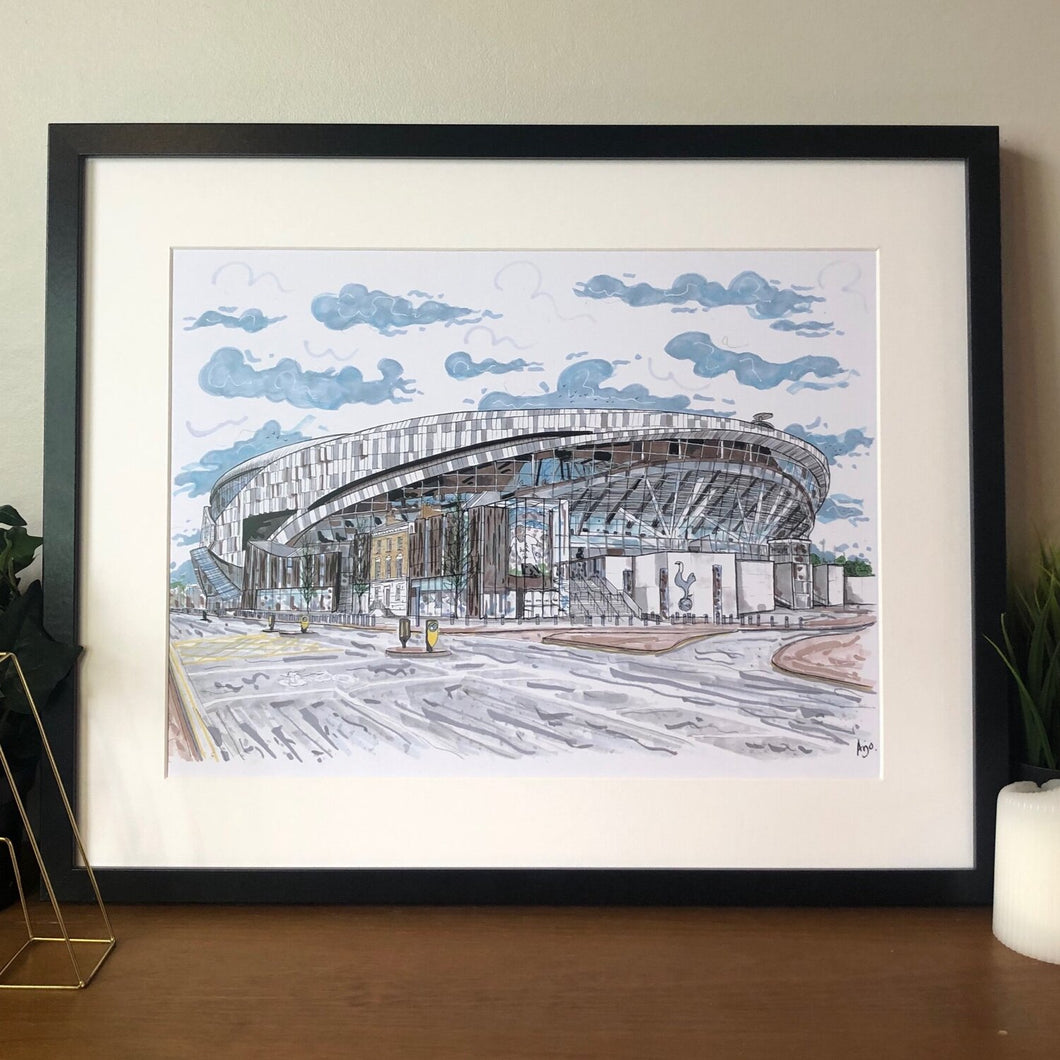 Tottenham Hotspur Stadium Print - Tottenham Hotspur FC - A4 print - Art by Arjo