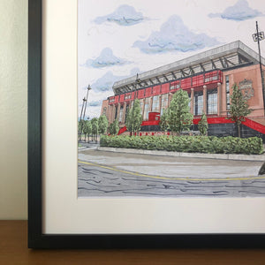 Anfield Football Stadium Print - Liverpool FC - A4 print - Art by Arjo - Football fans