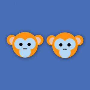 Wooden Stud Earrings - Golden Monkey - Munchquin