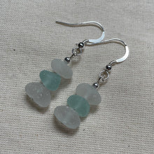 Load image into Gallery viewer, Sea Glass Dangle Earrings - one bead - Sterling Silver - various colours - Fayth Seaglass

