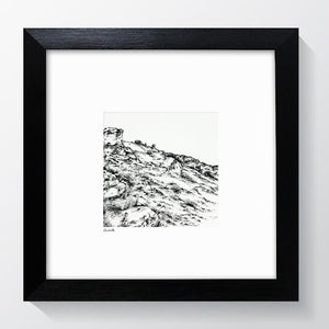 Otley Chevin - Pencil Drawn Illustration - Square Print - Carbon Art