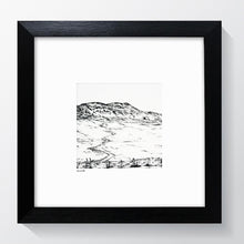 Load image into Gallery viewer, Whernside - Three Peaks - Pencil Drawn Illustration - 2 sizes - Square Print - Carbon Art

