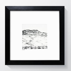 Whernside - Three Peaks - Pencil Drawn Illustration - 2 sizes - Square Print - Carbon Art