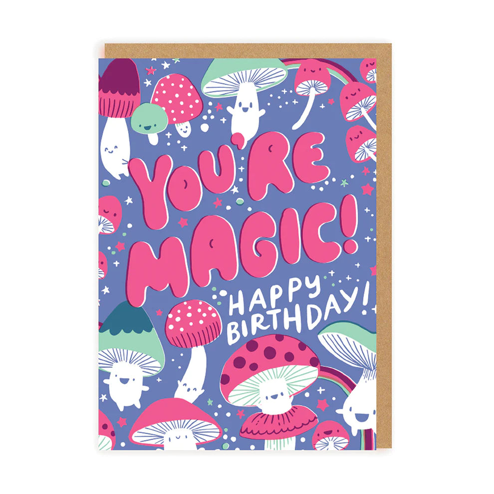 You're Magic Happy Birthday - Mushrooms - greetings card - OHHDeer