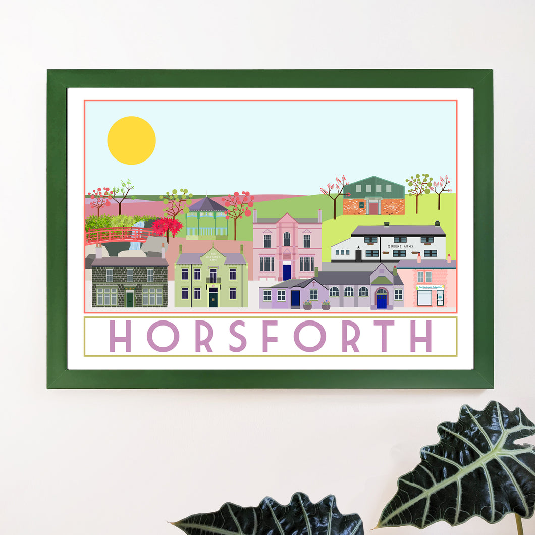 Horsforth Travel inspired poster print - Sweetpea & Rascal - Yorkshire prints - Yorkshire scenes and landmarks