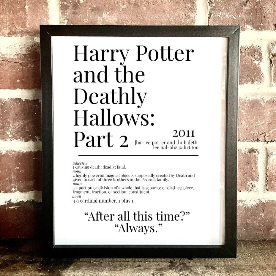 Movie Dictionary Description Quote Prints - Harry Potter And The Deathly Hallows: Part 2 - Movie Prints by Zwag