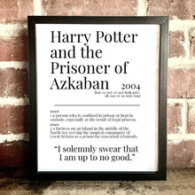 Load image into Gallery viewer, Movie Dictionary Description Quote Prints - Harry Potter And The Prisoner Of Azkaban - Movie Prints by Zwag
