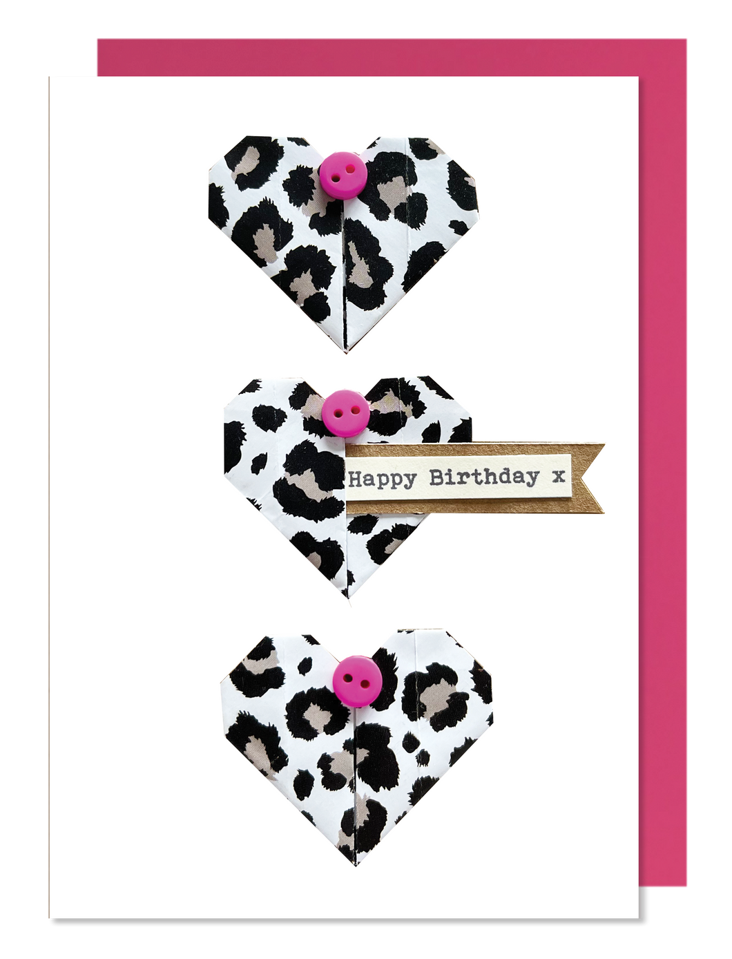 Happy Birthday - Origami Heart Greetings card - Hello Sweetie