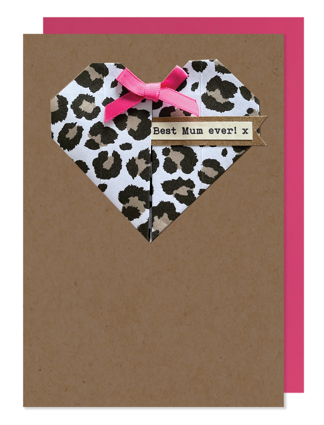 Best Mum Ever - Origami Heart Greetings Card - Hello Sweetie